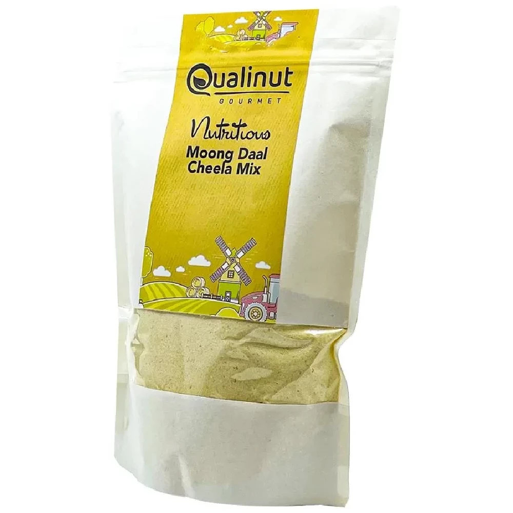 Qualinut Gourmet Nutritious Moong Daal Cheela Mix - Protein Rich, Low Calorie, Delicious Breakfast, 400g Pouch-7.webp